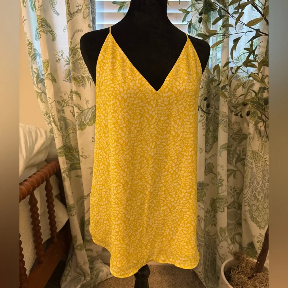 LOFT Black, White & Yellow Floral Camisole Set